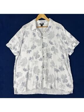 PAIGE Floral Short Sleeve Casual Button Up 100% Rayon Resort Men’s XL Summer